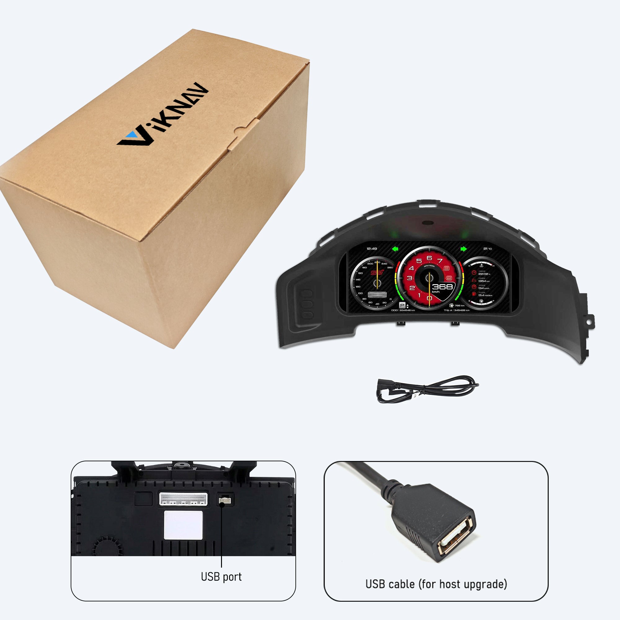 Viknav 12.3 Inch Digital Cluster Dashboard For Toyota 86 Subaru BRZ 2013 2014 2015 2016 2017 2018 2019 LCD Digital Instrument Full Screen Upgrade Speedometer Panel Gauges Replacement Cockpit