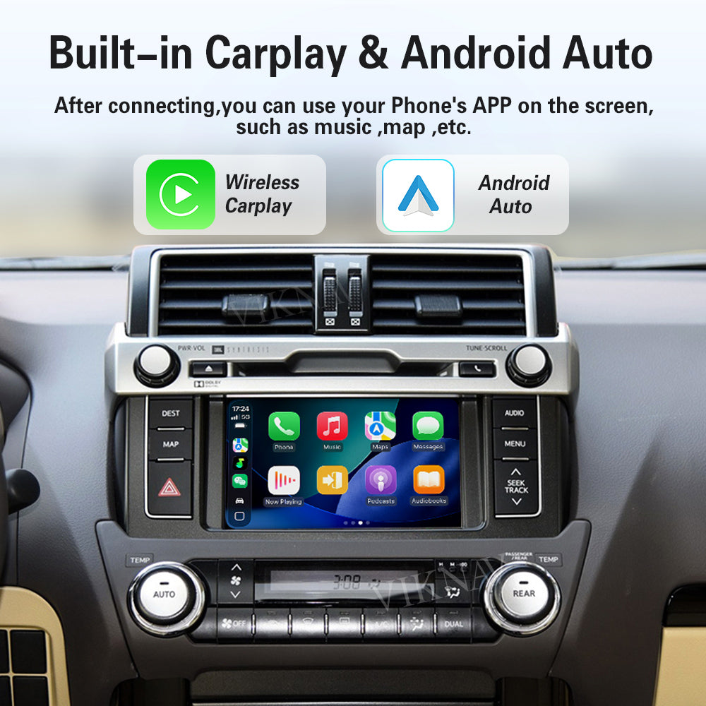 VIKNAV Wireless CarPlay Android Auto Decoder Linux Interface Box Upgrade for Toyota Prado 2014-2021