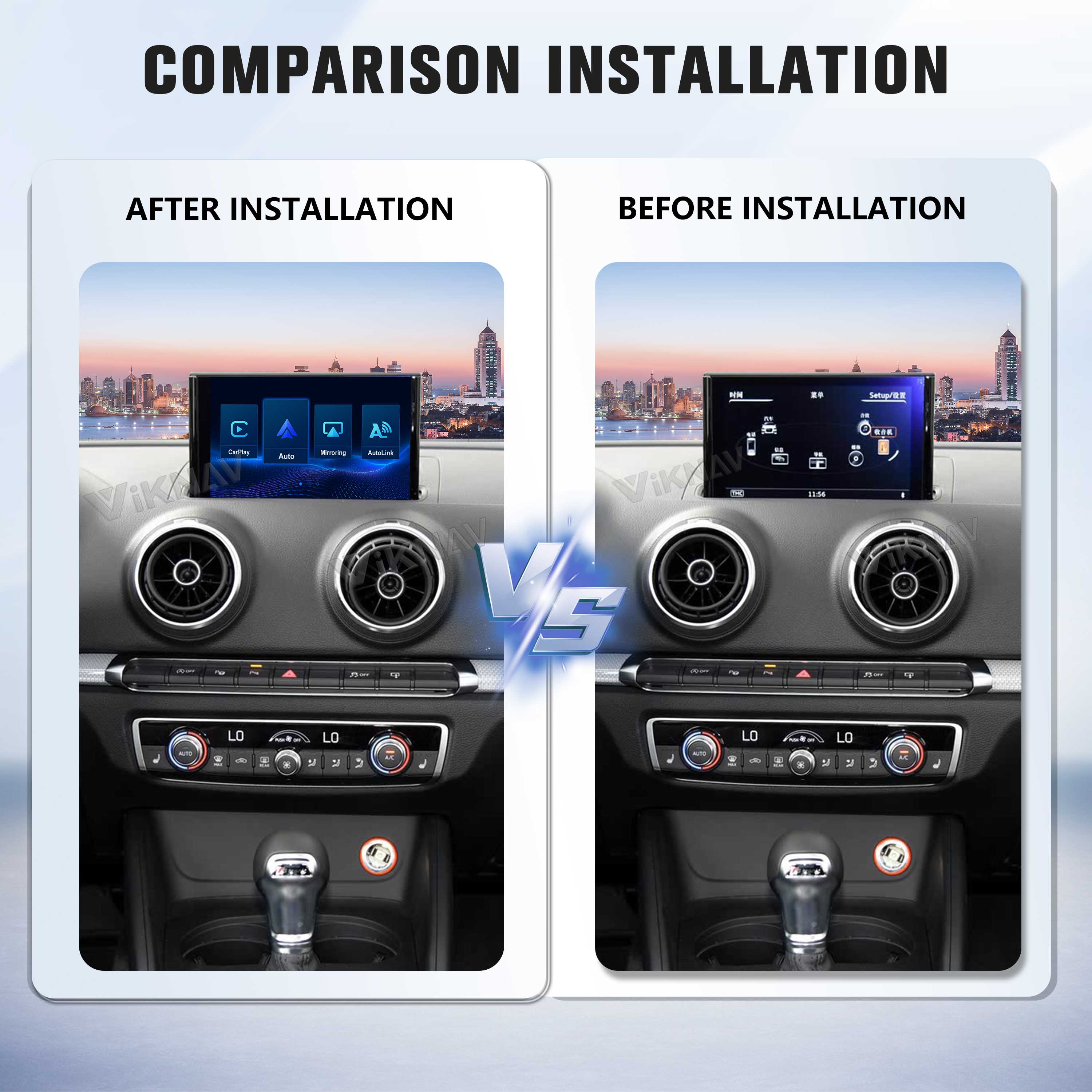 Viknav Linux System Decoder Box for AUDI A3 A4L A5 Q2L Q5L Q7 2014-2021 Upgrade Interface Wireless Carplay Android Auto Decoding Box Autolink Airplay