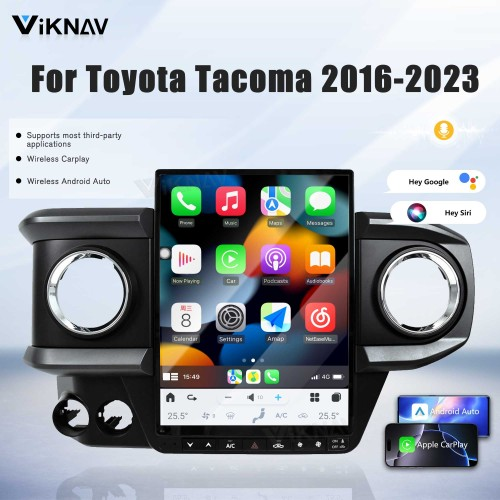 Viknav Android 13.6 Inch Car Radio For Toyota Tacoma 2016-2023 Wireless Carplay Android Auto Multimedia player GPS Navigation Auto StereoTouch Screen