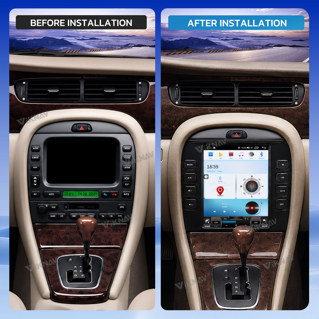 VIKNAV 9.7 Inch Android Car Radio For Jaguar X-TYPE 2004-2008 Auto Stereo Screen Upgrade Wireless Carplay GPS Navigation Multimedia Player