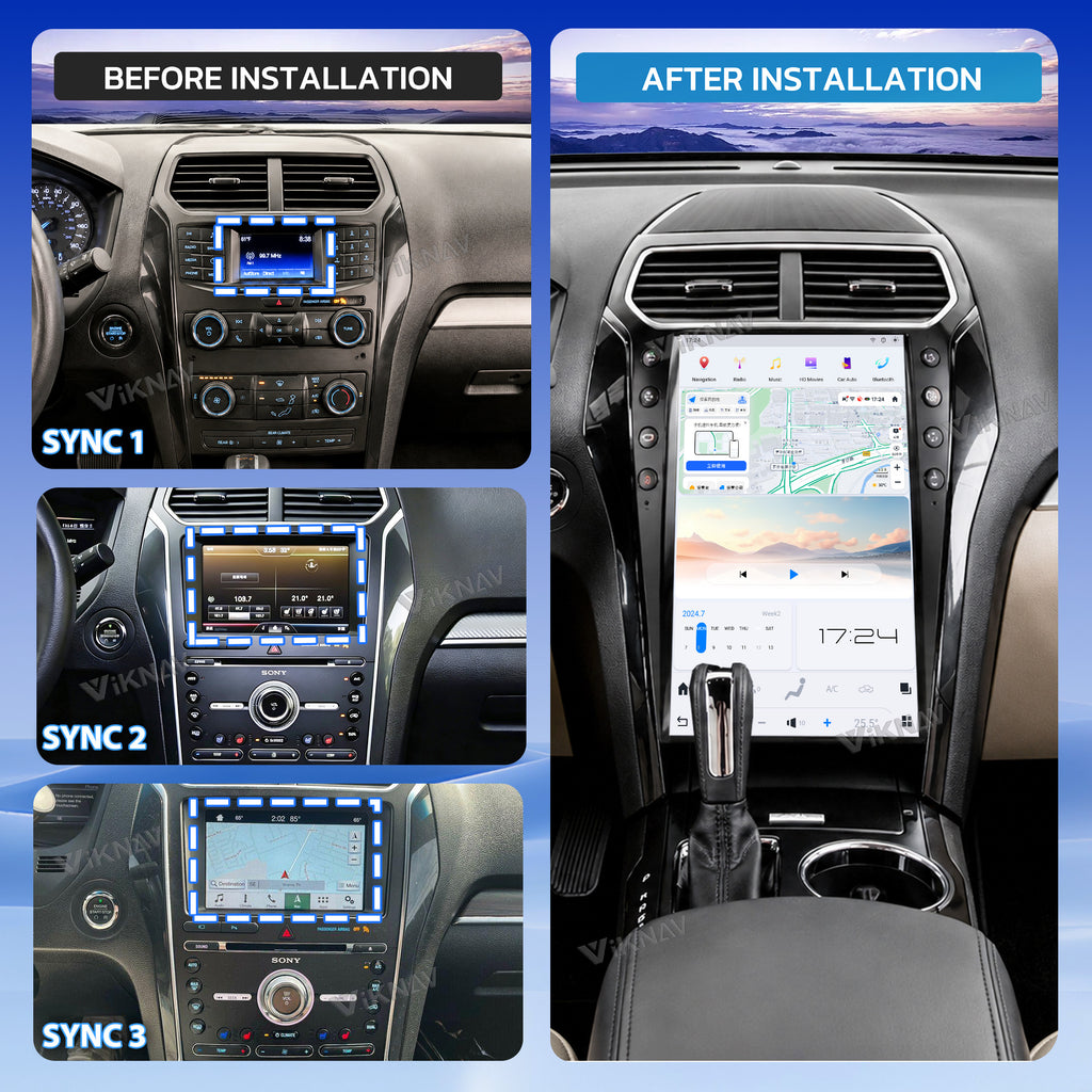 VIKNAV 14.4 Inch Android Car Radio For Ford Explorer 2011-2019 Auto Stereo Screen Upgrade
