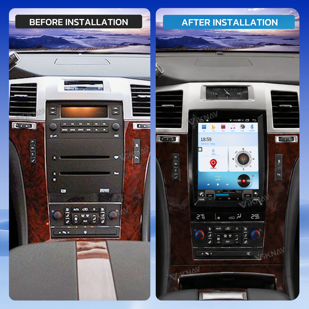 VIKNAV 9.7 Inch Android Car Radio For Cadillac Escalade 2007-2013 Auto Stereo Screen Upgrade Wireless Carplay GPS Navigation Multimedia Player