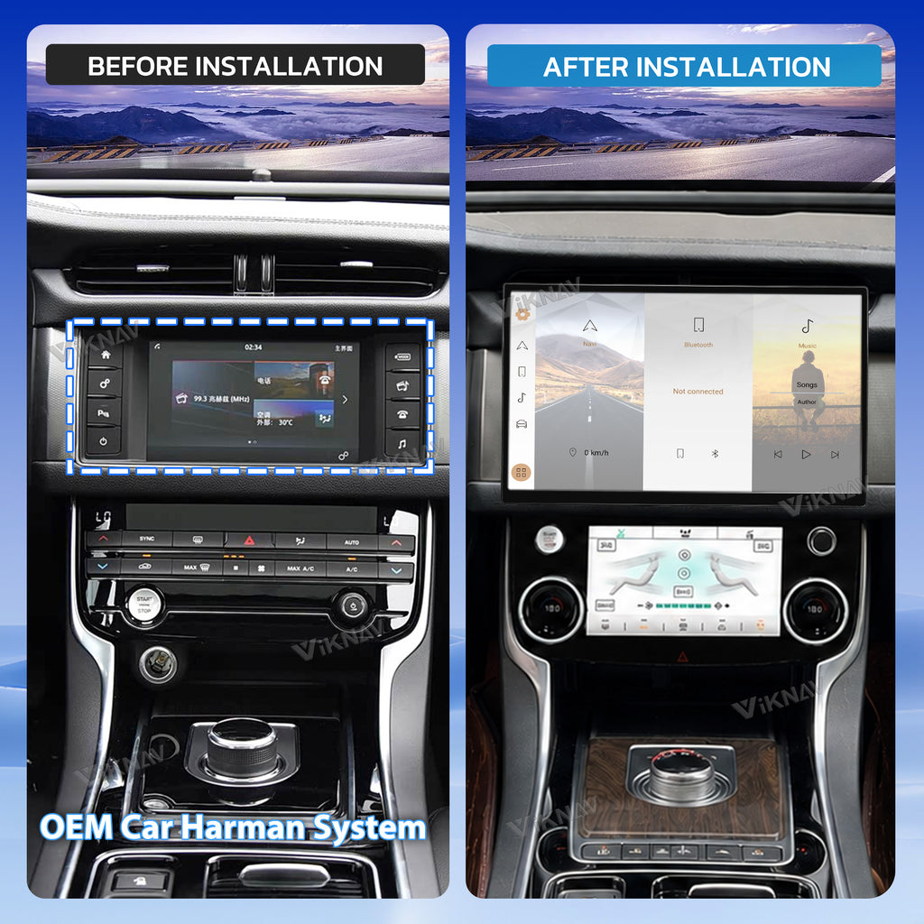 VIKNAV 13 Inch Android Car Radio AC Panel For Jaguar XF XFL 2016-2019 Auto Stereo Screen Upgrade Wireless Carplay GPS Navigation Multimedia Player