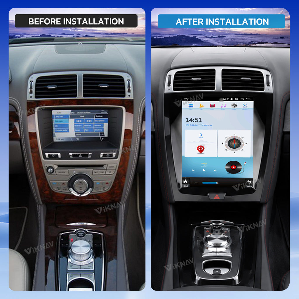 VIKNAV 12.3 Inch Android Car Radio For Jaguar XK 2006-2013 Auto Stereo Screen Upgrade Wireless Carplay GPS Navigation Multimedia Player