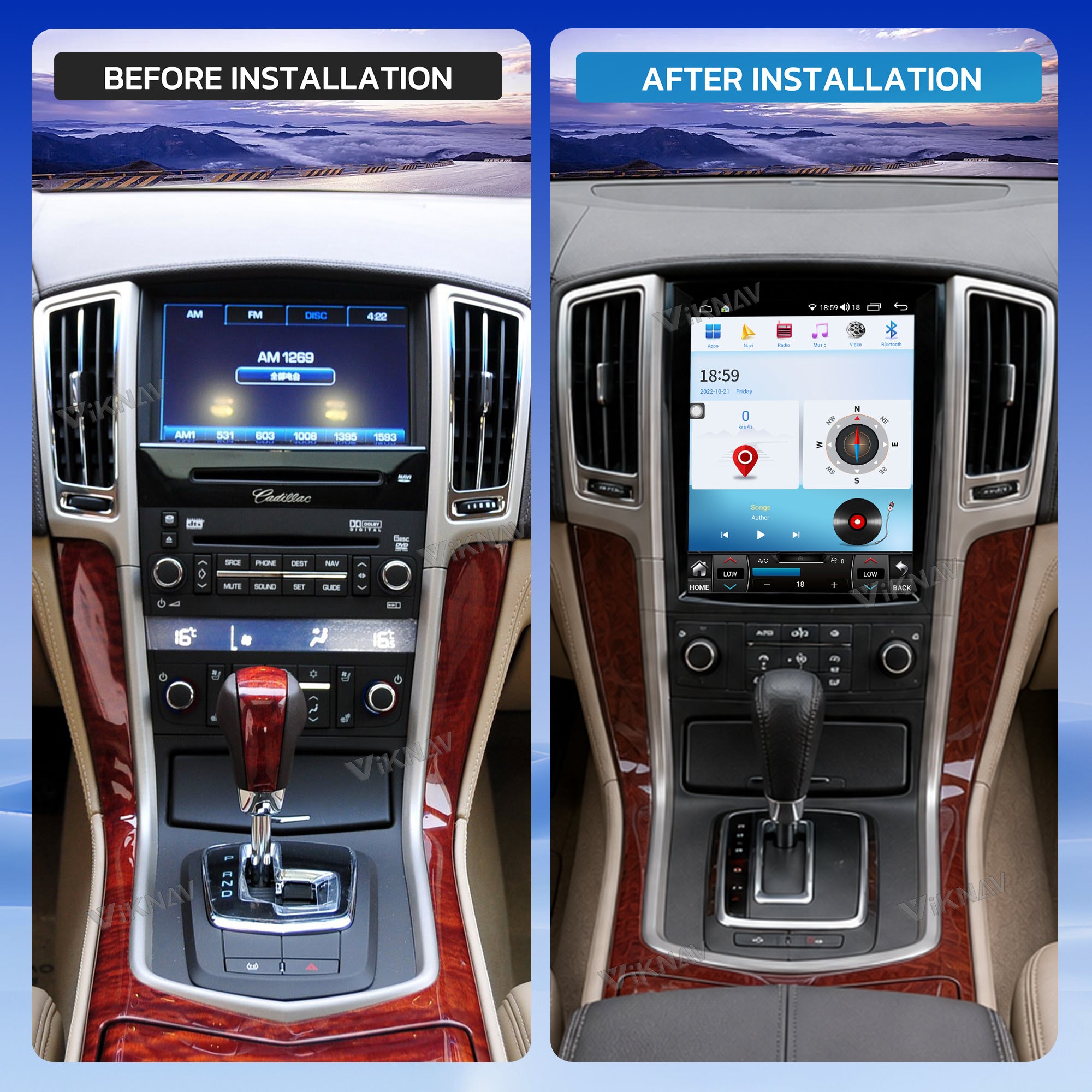 VIKNAV 9.7 Inch Android Car Radio For Cadillac SLS 2007-2012 Auto Stereo Screen Upgrade Wireless Carplay GPS Navigation Multimedia Player