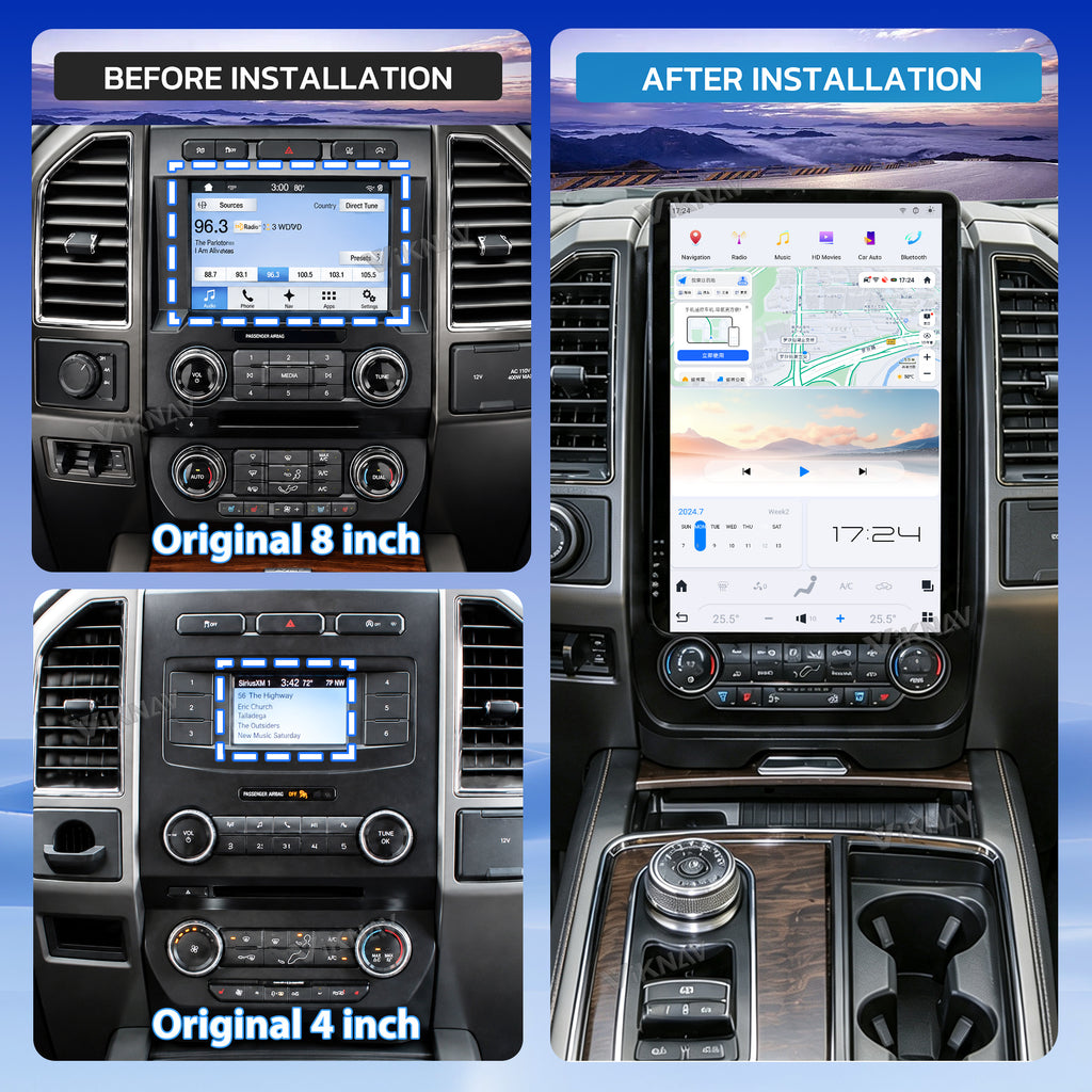 VIKNAV 14.4 Inch Android Car Radio For Ford Expedition 2015-2022 Auto Stereo Screen Upgrade