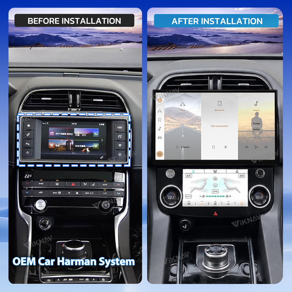 VIKNAV 13 Inch Android Car Radio AC Panel For Jaguar XE XEL XF F-PACE 2016-2019 Auto Stereo Screen Upgrade Wireless Carplay GPS Navigation Multimedia Player