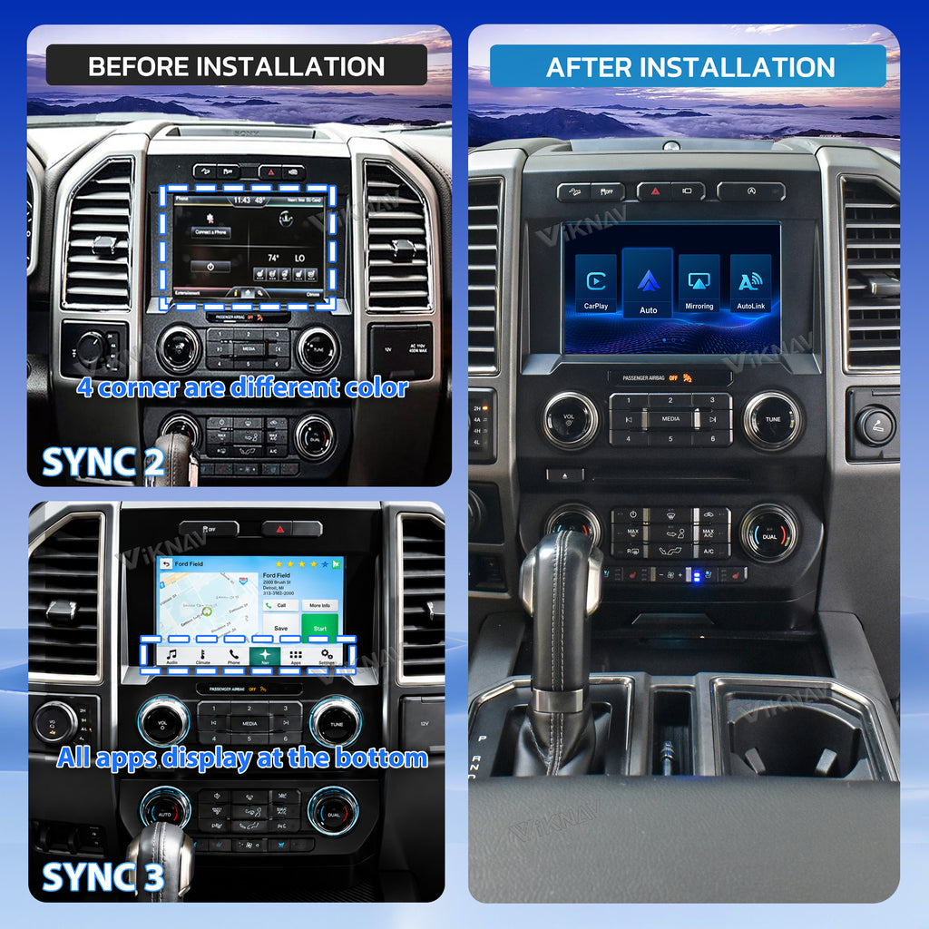 VIKNAV Linux Carplay Android Auto Decoder Box For Ford F150 Raptor Expedition Explorer Mustang Mondeo Fusion Escape Focus Edge C-max SYNC2 SYNC3