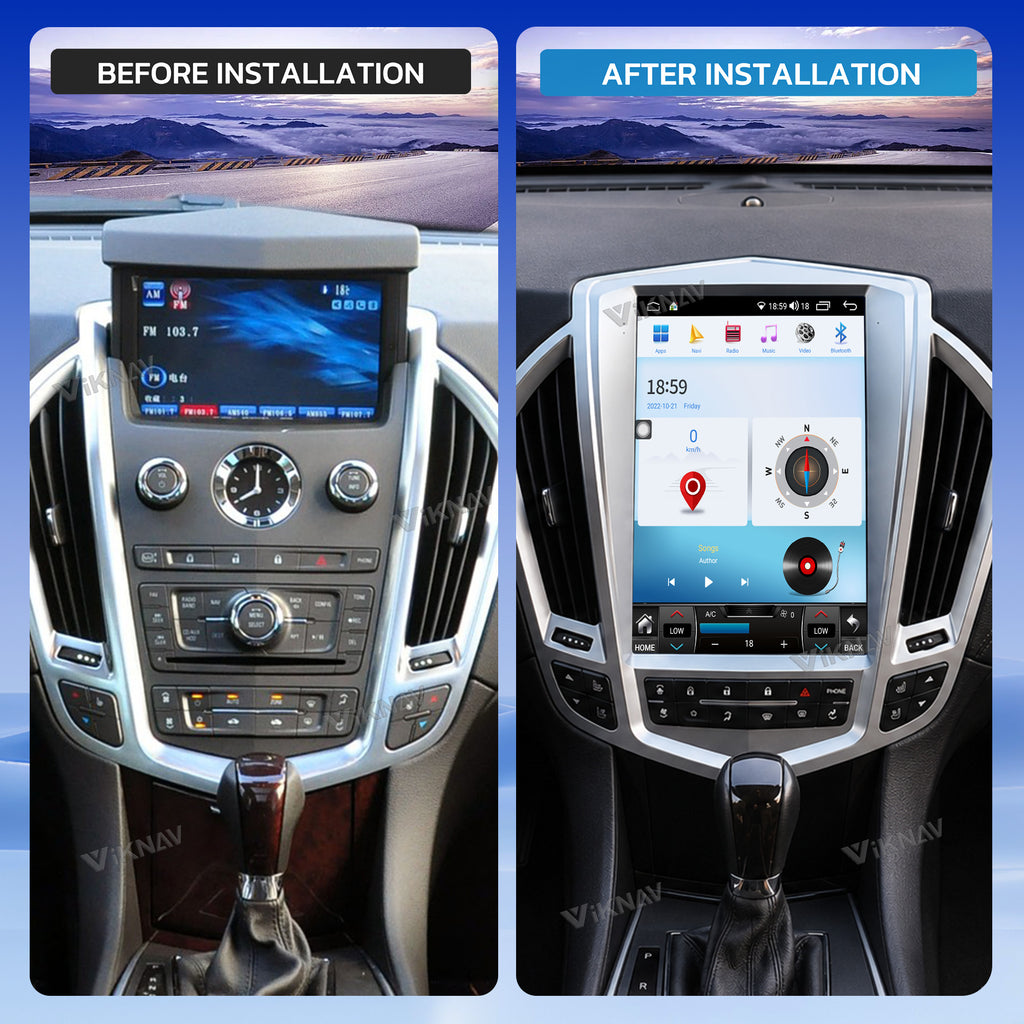 VIKNAV 12.1 Inch Android Car Radio For Cadillac ATS CTS SRX Escalade 2008-2013 Auto Stereo Screen Upgrade Wireless Carplay GPS Navigation Multimedia Player