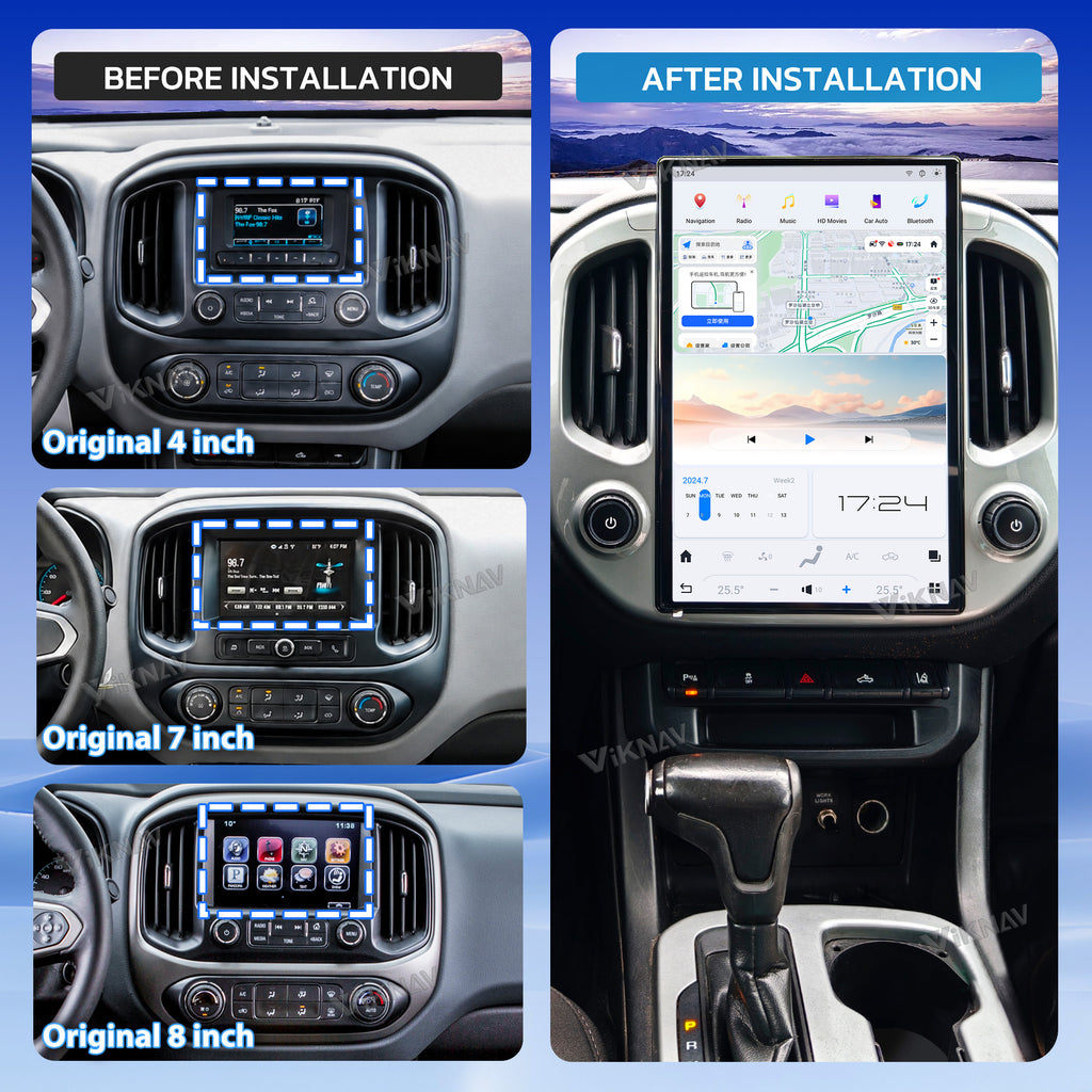 VIKNAV 14.4 Inch Car Radio For Chevrolet Colorado GMC Canyon 2014-2022 Upgrade Android Auto Stereo Screen Wireless Carplay
