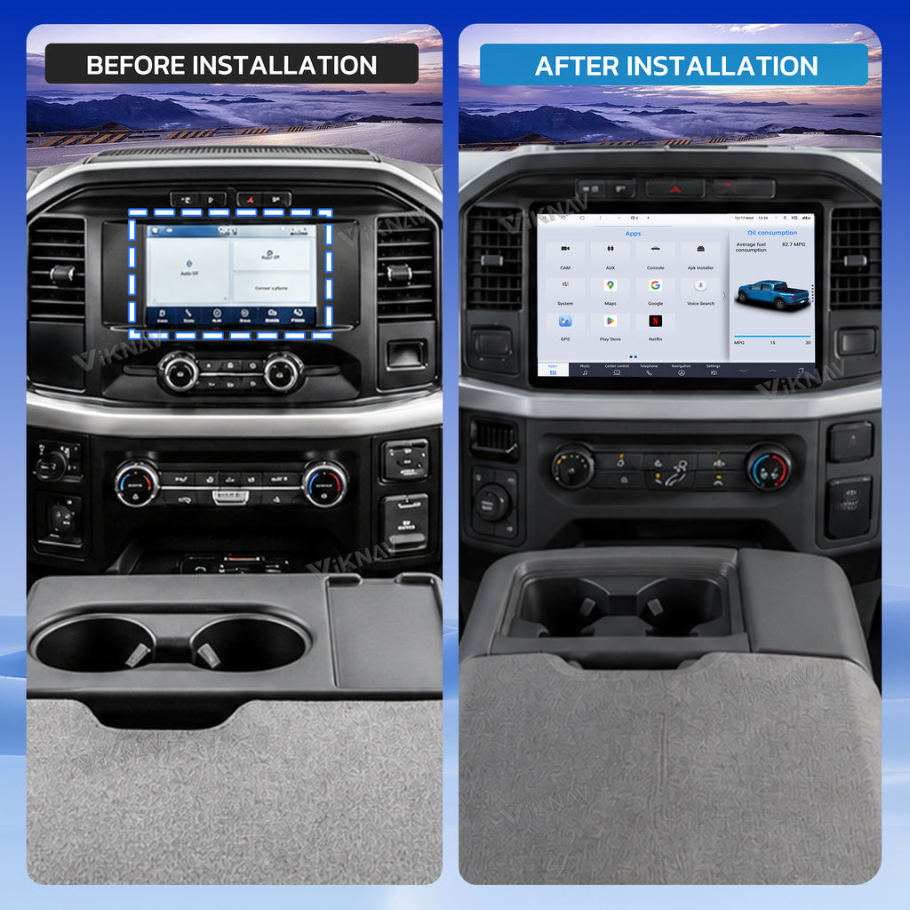 VIKNAV 12.7 Inch Android Car Radio For Ford F150 Raptor 2021-2026 Auto Stereo Screen Upgrade