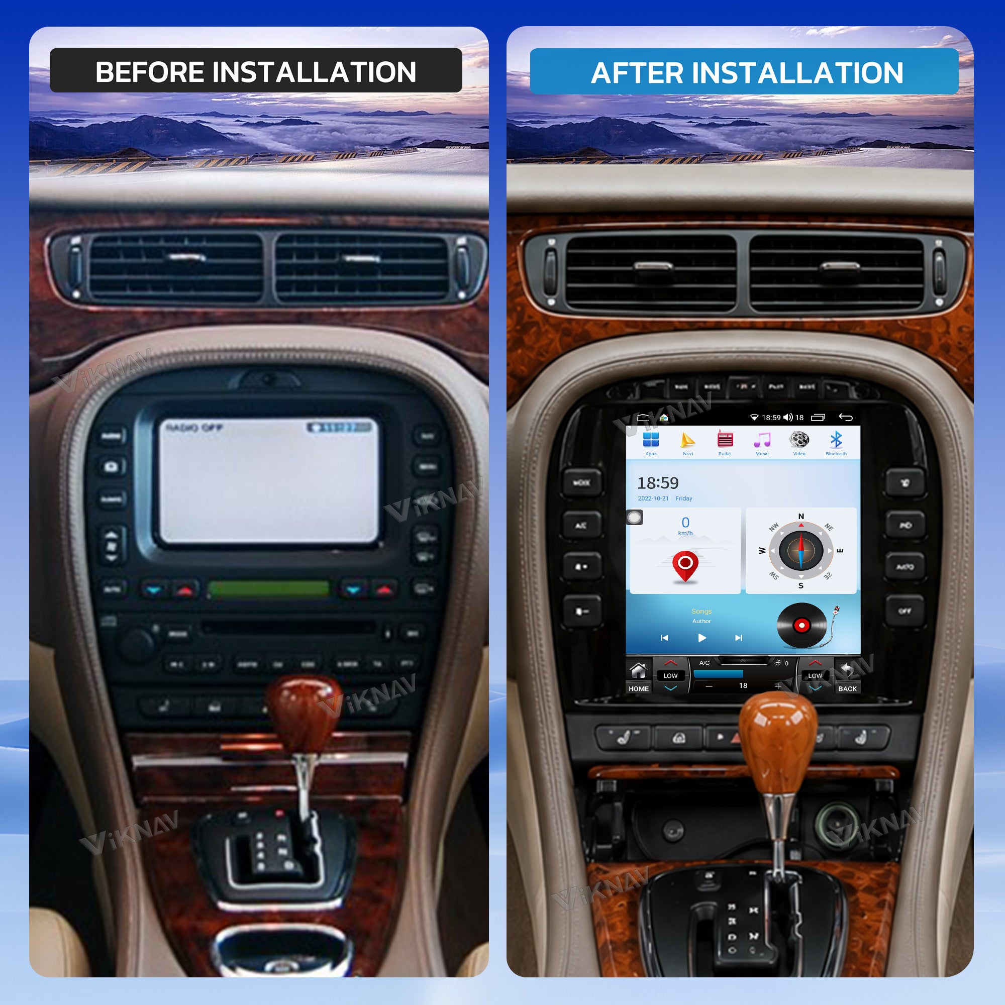 VIKNAV 9.7 Inch Android Car Radio For Jaguar S-TYPE 2004-2008 Auto Stereo Screen Upgrade Wireless Carplay GPS Navigation Multimedia Player