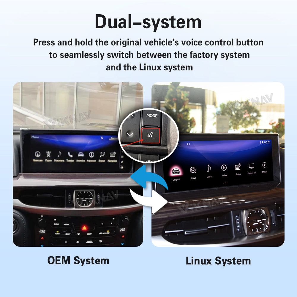 VIKNAV Wireless CarPlay Android Auto Decoder Android 13 Interface Box Qualcomm Snapdragon Upgrade for Lexus LX 570 2009-2021