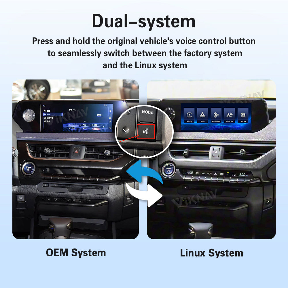 VIKNAV Wireless CarPlay Android Auto Decoder Linux Interface Box Upgrade for Lexus UX 2019-2022