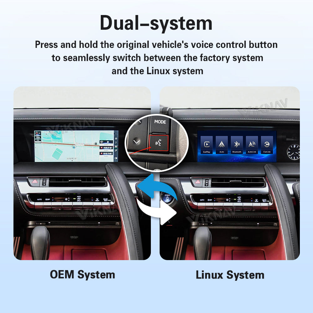 VIKNAV Wireless CarPlay Android Auto Decoder Linux Interface Box Upgrade for Lexus LC500 2018-2020