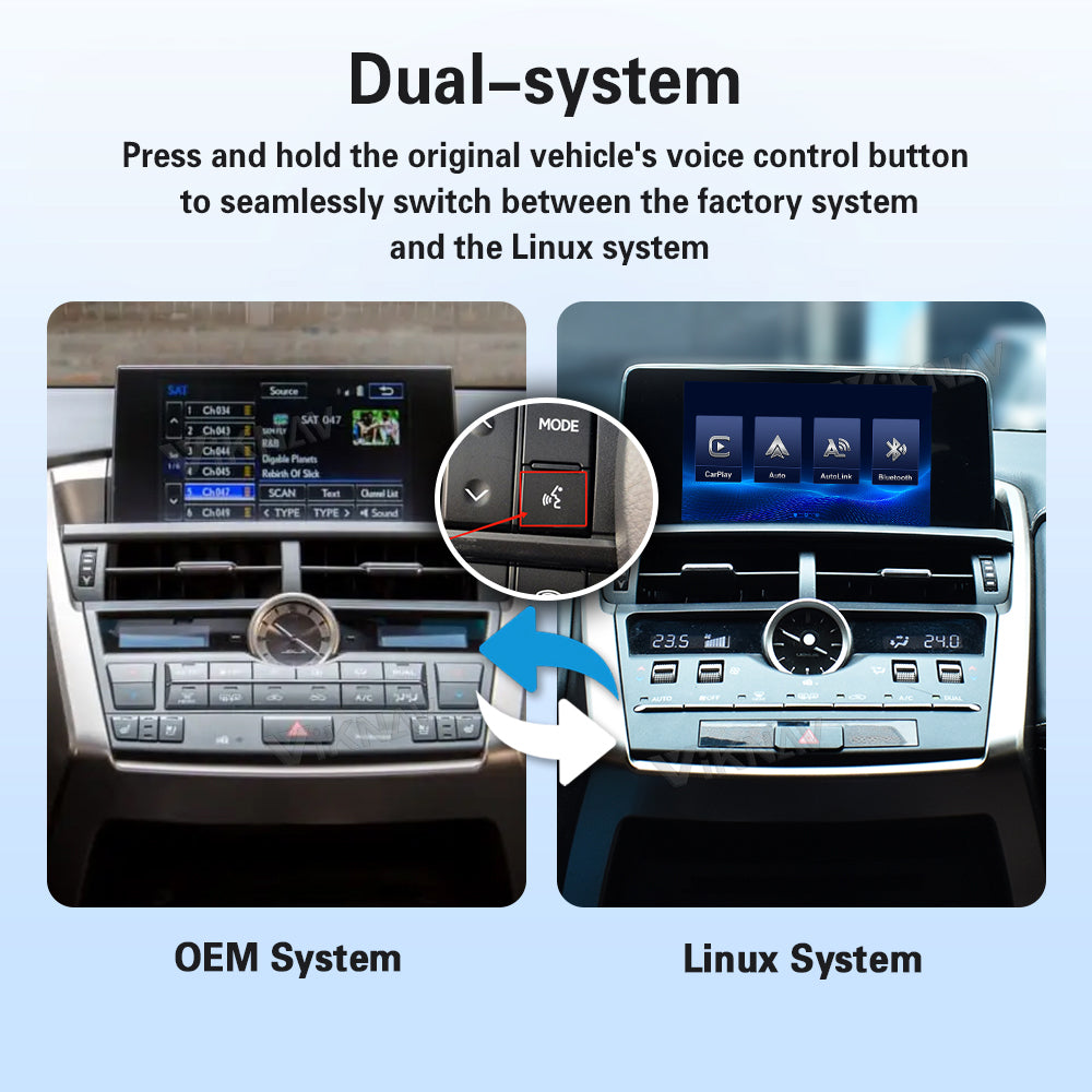 VIKNAV Wireless CarPlay Android Auto Decoder Linux Interface Box Upgrade for Lexus NX 2015–2020