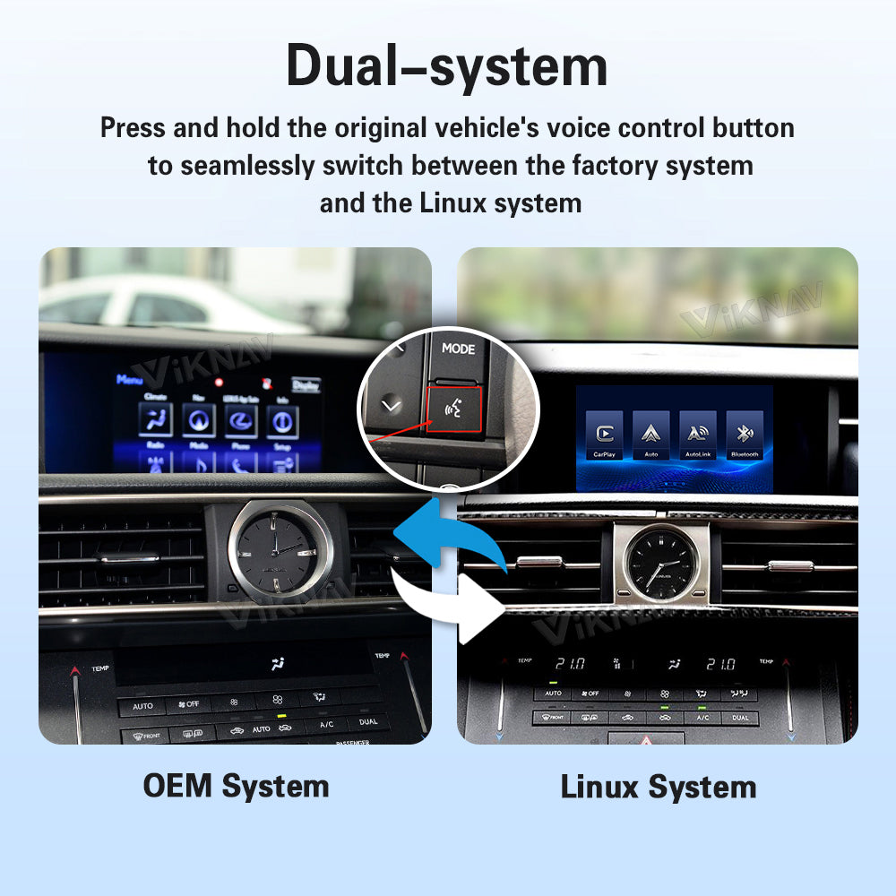 VIKNAV Wireless CarPlay Android Auto Decoder Linux Interface Box Upgrade for Lexus RC 2015–2020