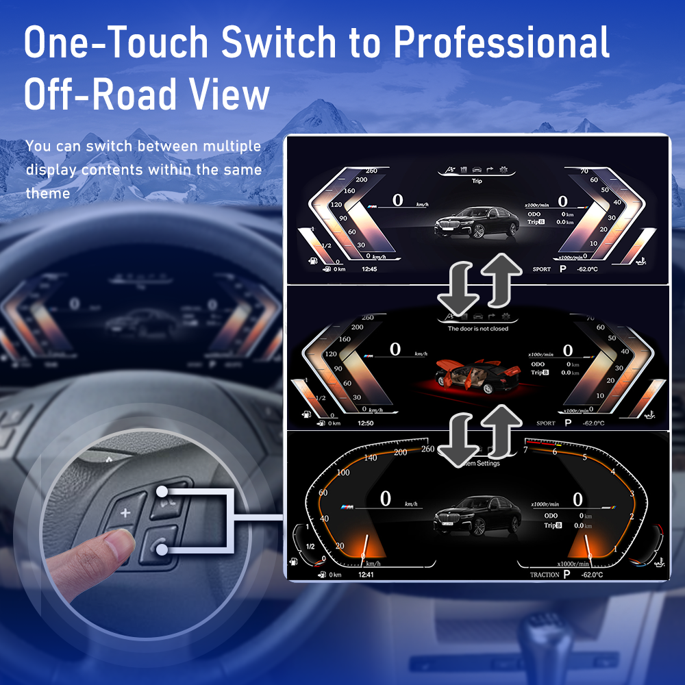 Viknav 12.3 inch Digital Gauge Cluster for BMW X3 X4 X5 X6 2010-2019 LCD Car Digital Speedometer Dashboard Panel