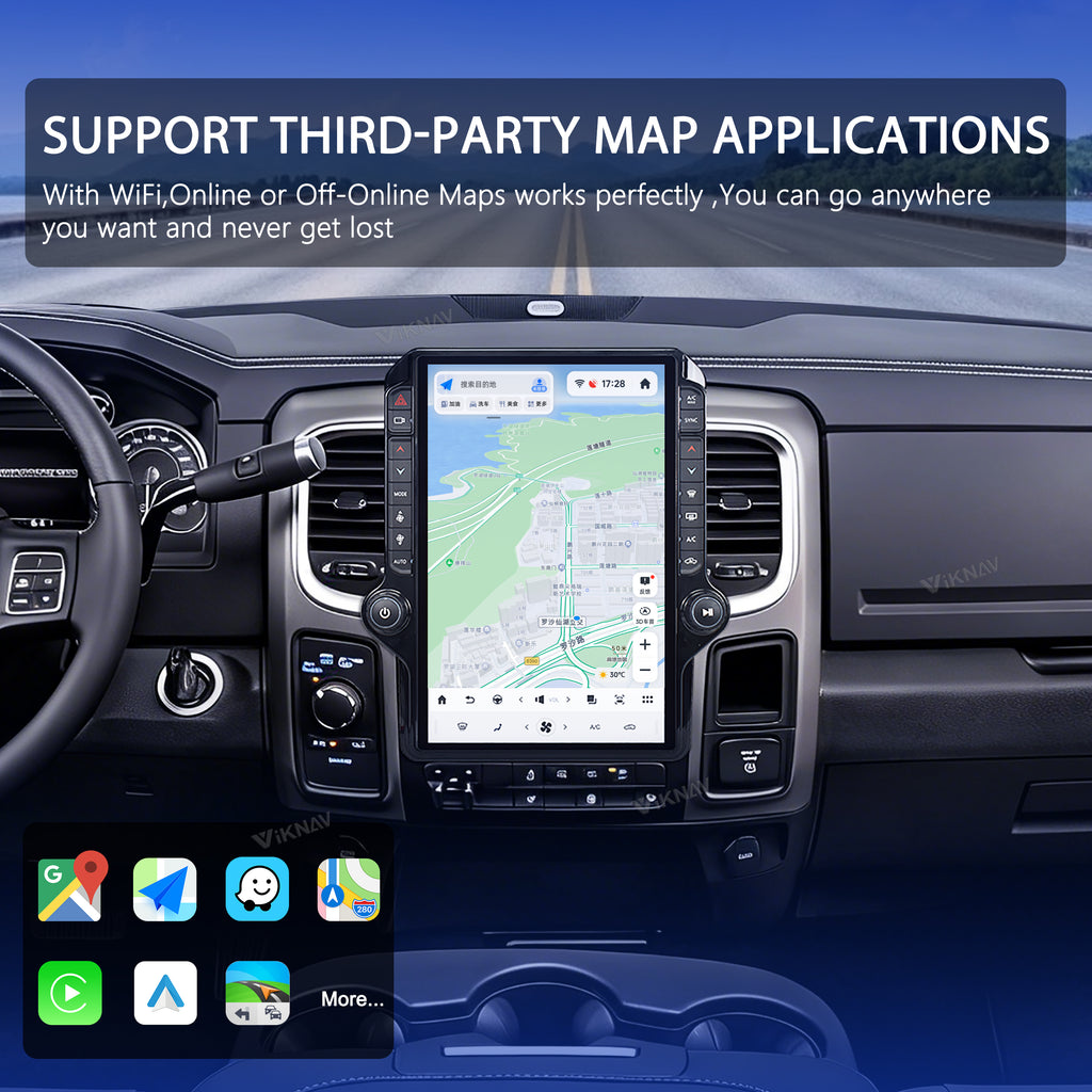 VIKNAV 14.4 Inch Android Car Radio For Dodge Ram 1500 2013-2018 Auto Stereo Screen Upgrade