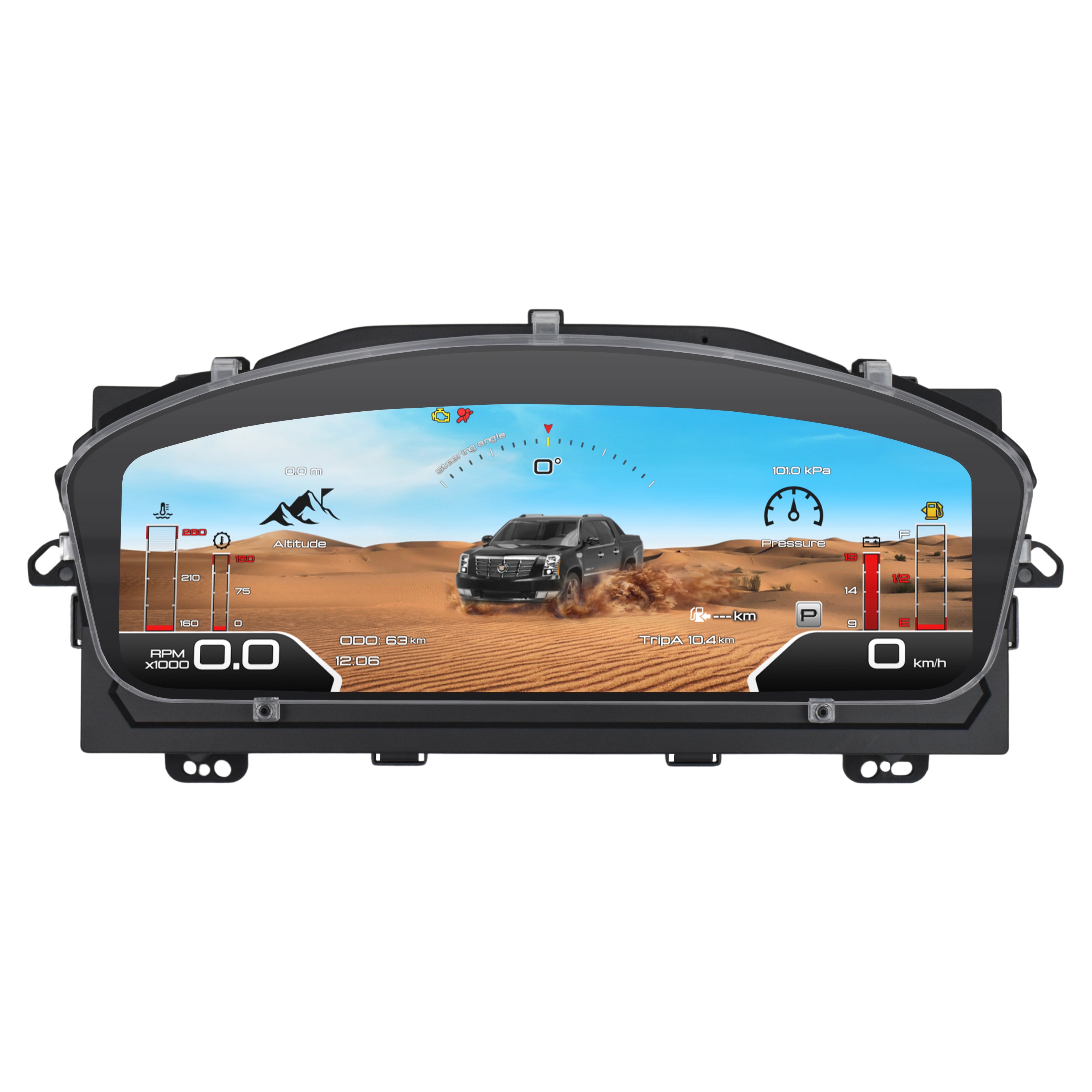 Viknav 15 Inch Digital Cluster Dashboard For Cadillac Escalade 2007-2014 LCD Digital Instrument Full Screen Upgrade Automotive Replacement Speedometer Panel Gauges