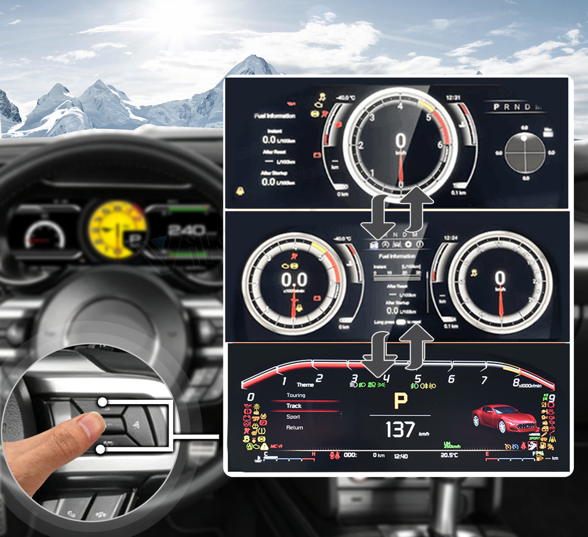 One-Touch Switch to Professional Off-Road View