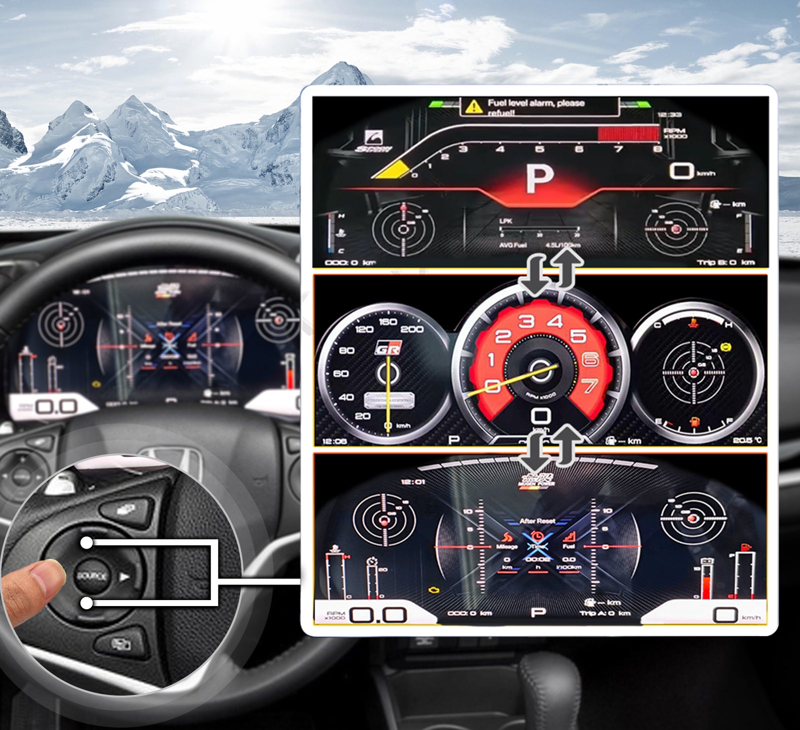 One-Touch Switch to Professional Off-Road View