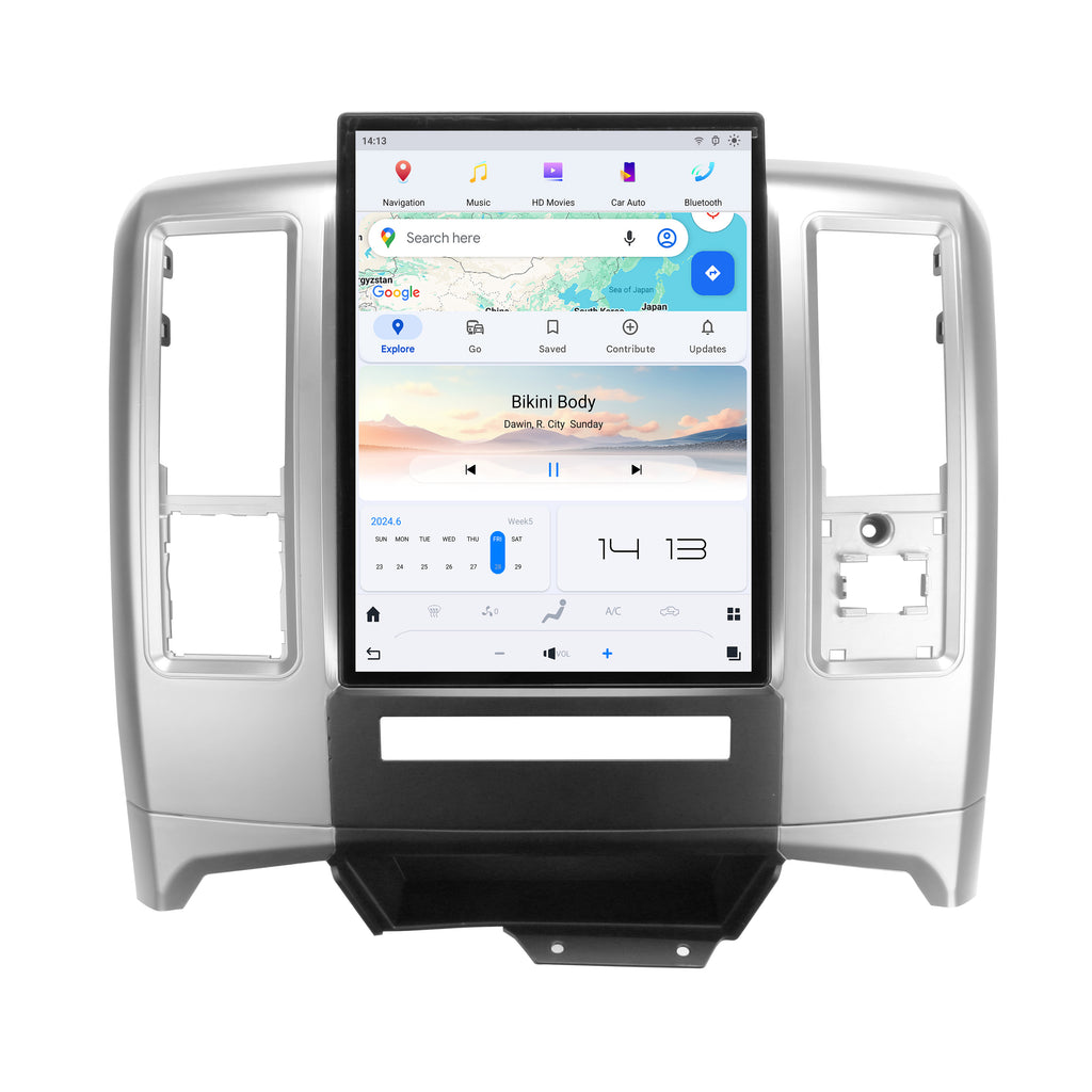 VIKNAV 13.8 Inch Android Car Radio For Dodge Ram 2008-2012 Auto Stereo Screen Upgrade