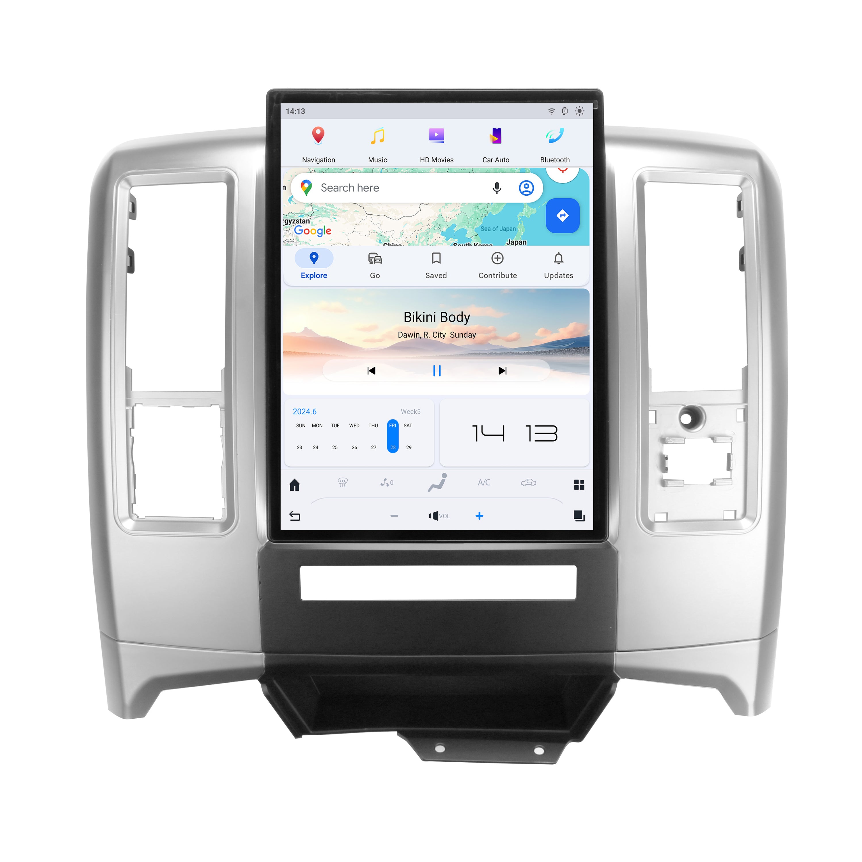 VIKNAV 13.8 Inch Android Car Radio For Dodge Ram 2008-2012 Auto Stereo Screen Upgrade