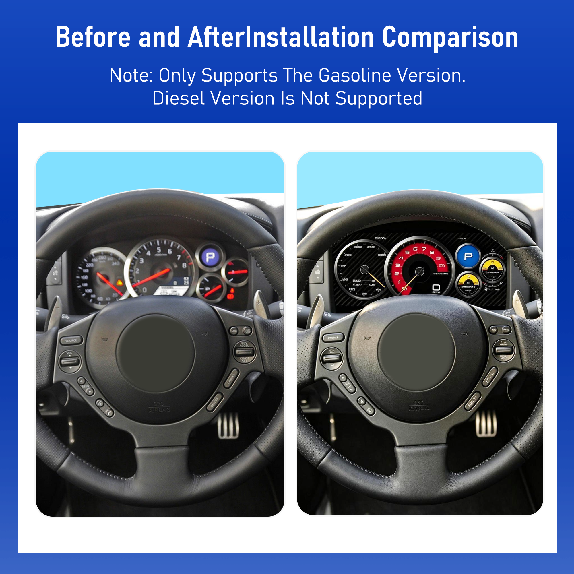 Viknav 12.3inch For Nissan GTR 2008-2015 LCD Digital Cluster Dashboard Panel Speedometer Screen Virtual Instrument Cluster Virtual Cockpit
