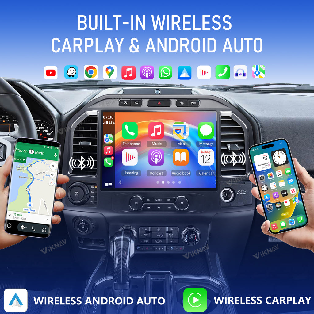 VIKNAV 13 Inch Android Car Radio For Ford F150 F250 F350 F450 Raptor 2015-2020 Auto Stereo Screen Upgrade