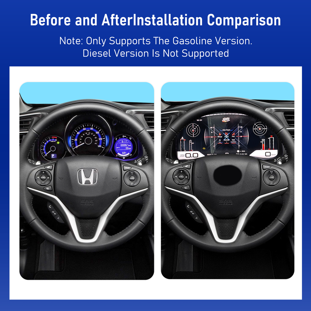 Viknav 13 inch Digital Gauge Cluster for Honda Fit 2014-2020 LCD Car Digital Speedometer Dashboard Panel