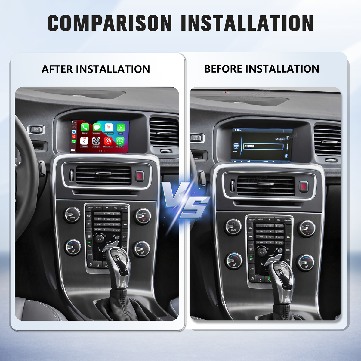 Viknav Linux Box for Volvo S60 V60 V40 2015-2022 Built-in GPS Remote Control Wireless Apple CarPlay Android Auto