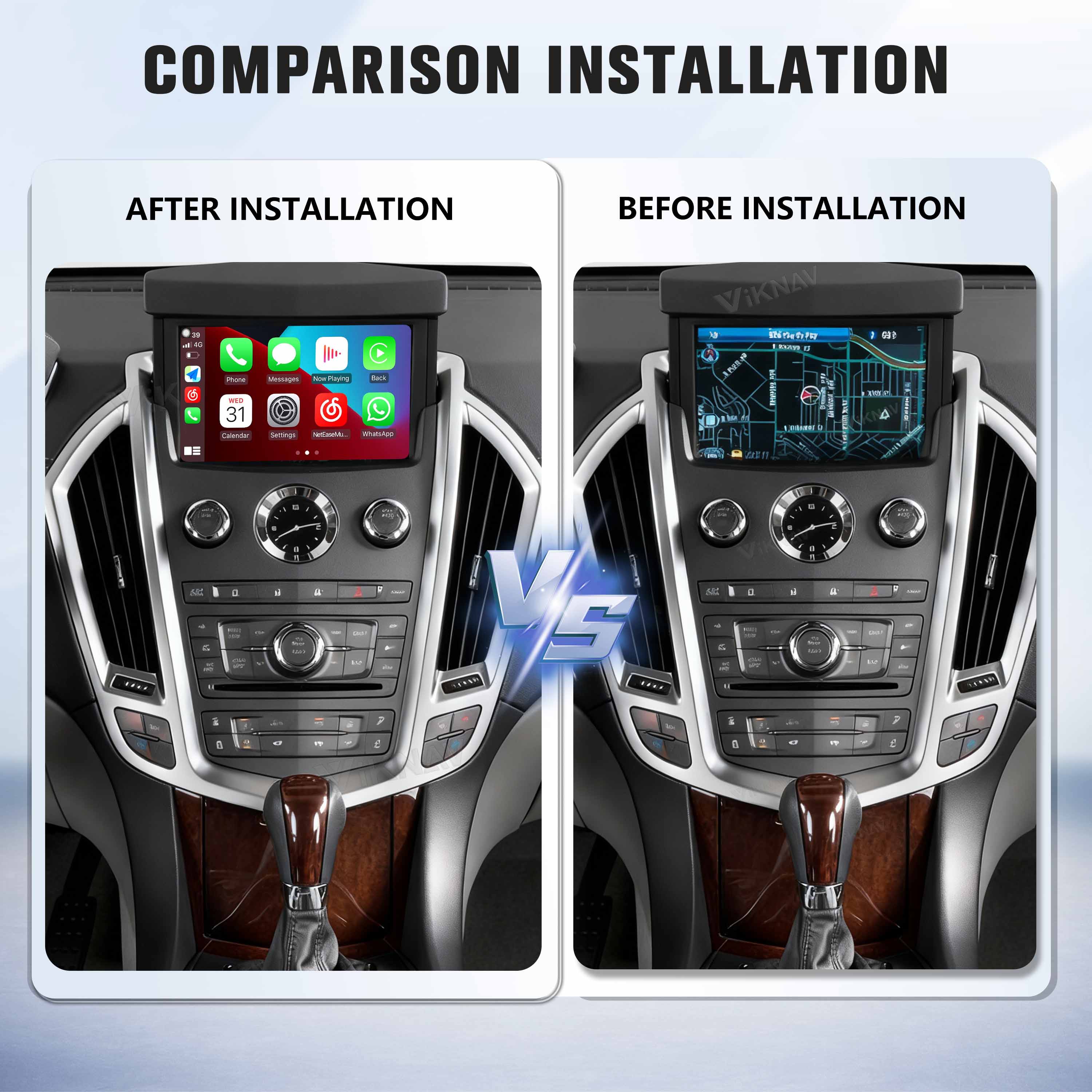 Viknav Linux System Decoder Box For Cadillac SRX 2009-2012 OEM Harman System Upgrade Interface Wireless Carplay Android Auto Decoder Box Autolink Airplay