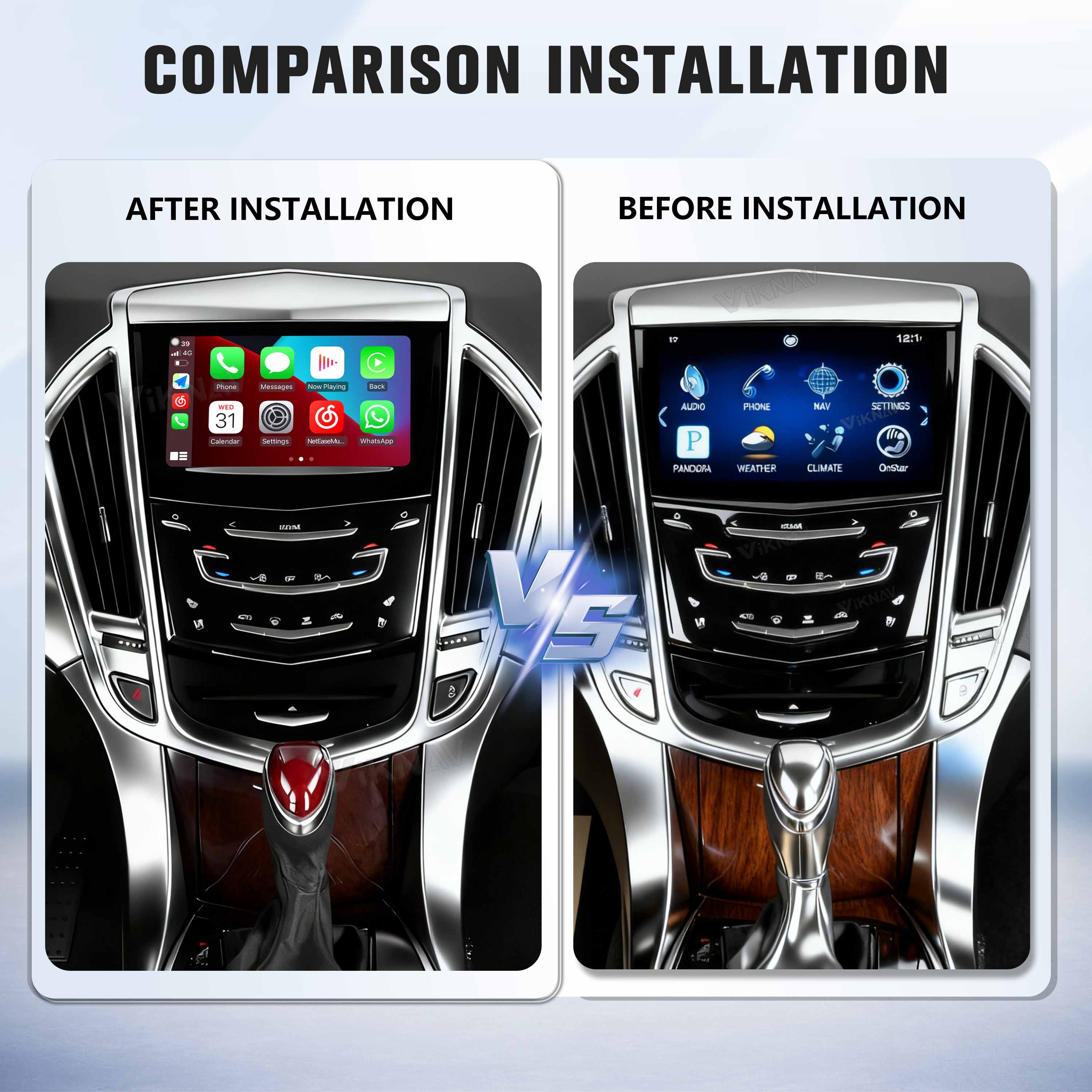 Viknav Linux System Decoder Box For Cadillac SRX 2013-2015 OEM Harman System Upgrade Interface Wireless Carplay Android Auto Decoder Box Autolink Airplay