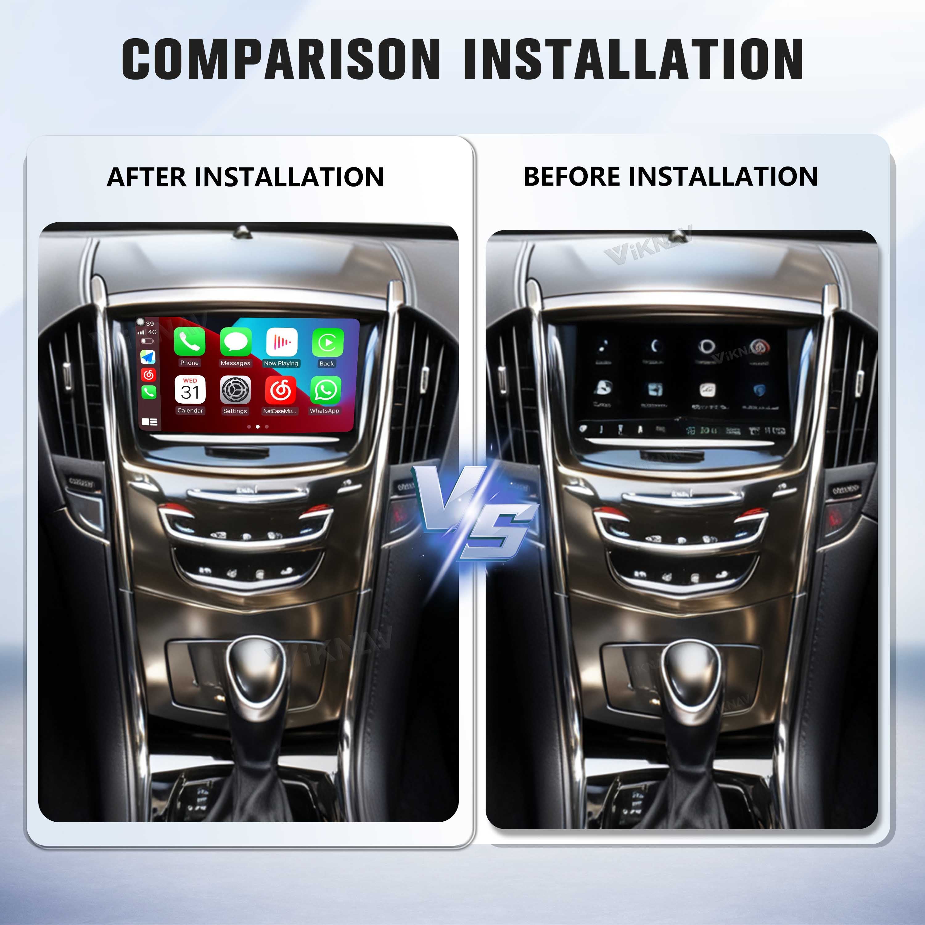 Viknav Linux System Decoder Box For Cadillac ATS-L 2014-2016 OEM Harman System Upgrade Interface Wireless Carplay Android Auto Decoder Box Autolink Airplay