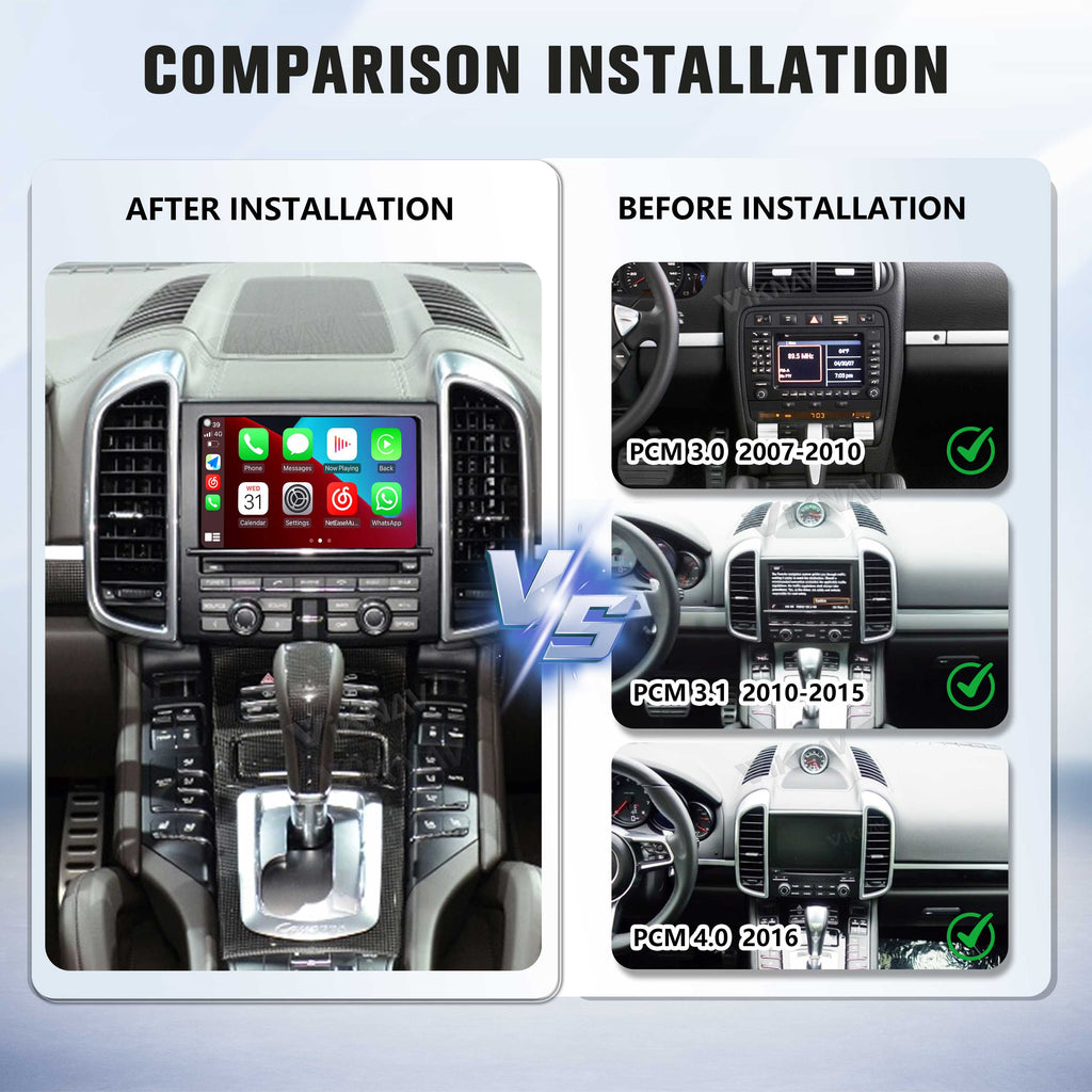 Viknav Linux System Wireless Carplay Android Auto Decoder Box for Porsche Cayenne 2007-2016 Upgrade Interface Decoding Box Autolink Airplay
