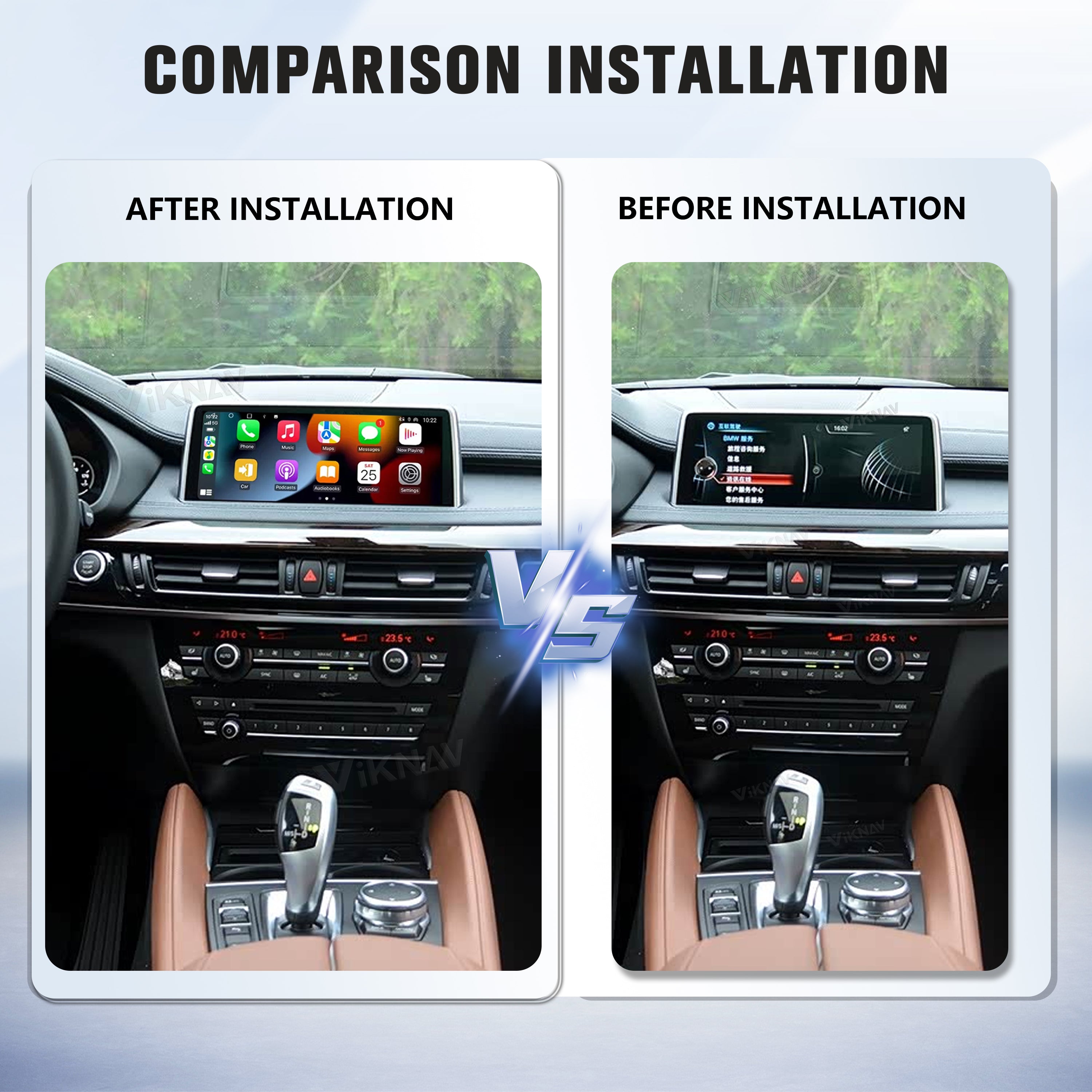 Viknav Linux System Wireless Carplay Android Auto Decoder Box for BMW 1/2/3/4/5/6/7 Series X1/X3/X4/X5/X6/M2/M3/M4/M5/M6/Z4 ＆Mini Series 2005-2020 Upgrade Interface Autolink Airplay Decoding Box