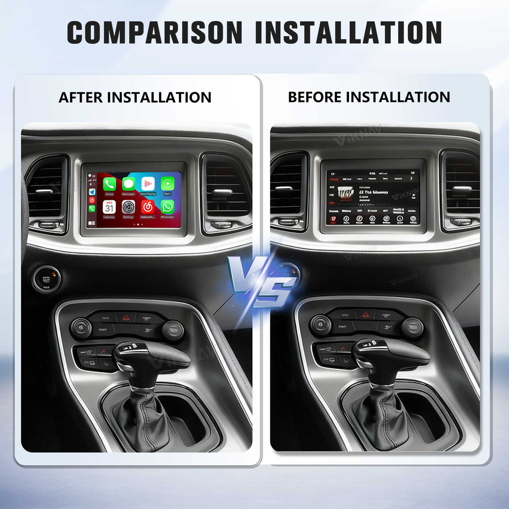 Viknav Linux System Decoder Box For Dodge Challenger 2015-2022 OEM Harman System Upgrade Interface Wireless Carplay Android Auto Decoder Box Autolink Airplay