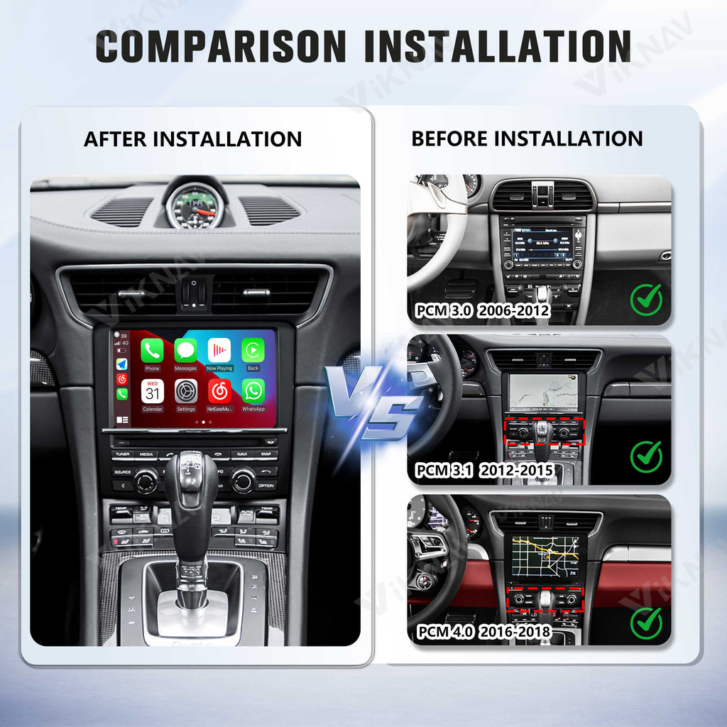 Viknav Linux System Wireless Carplay Android Auto Decoder Box for Porsche 911 2006-2018 Upgrade Interface Autolink Airplay Decoding Box