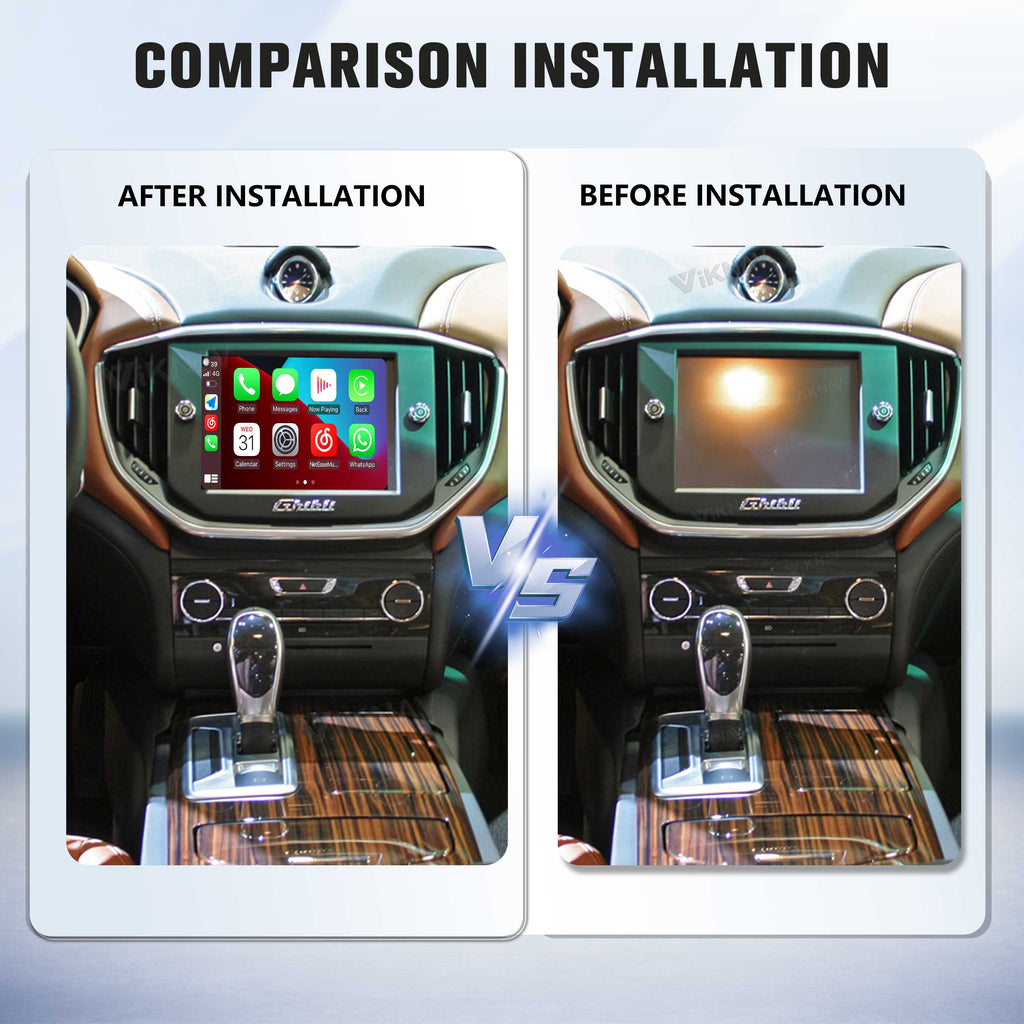 Viknav Linux System Wireless Carplay Android Auto Decoder Box for Maserati Ghibli 2014 Upgrade Interface Autolink Airplay Decoding Box
