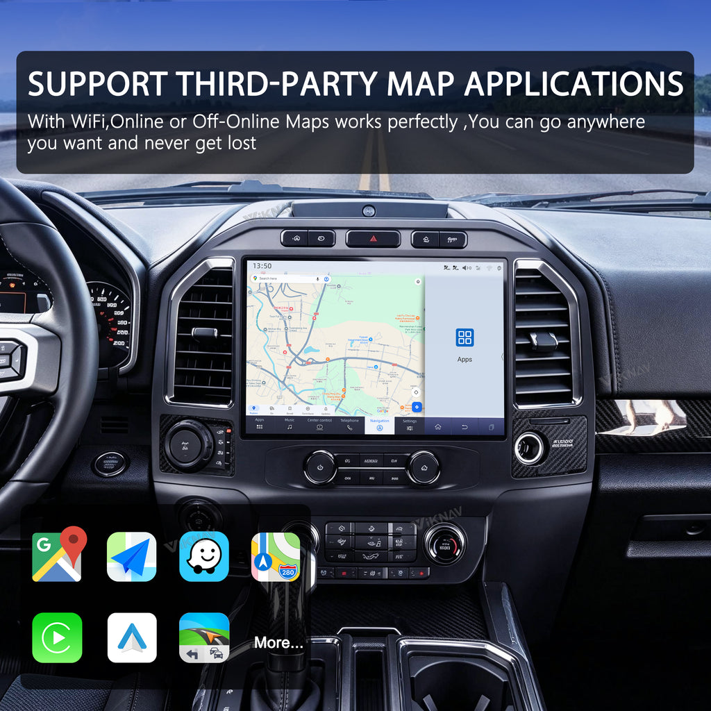 VIKNAV 13 Inch Android Car Radio For Ford F150 F250 F350 F450 Raptor 2015-2020 Auto Stereo Screen Upgrade