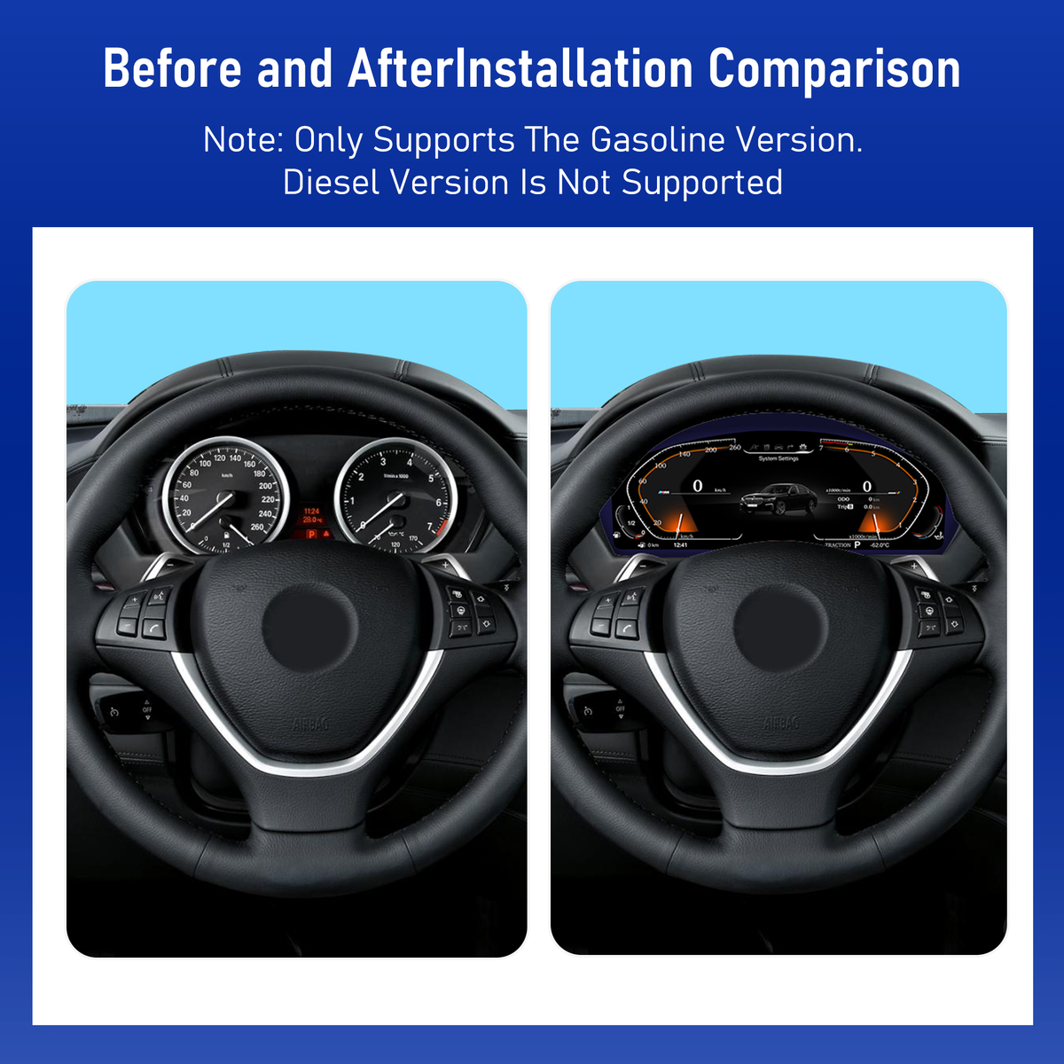 Viknav 11 inch Digital Gauge Cluster for BMW X1 E84 2009-2015 LCD Car Digital Speedometer Dashboard Panel