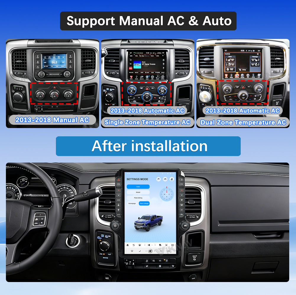 VIKNAV 14.4 Inch Android Car Radio For Dodge Ram 1500 2013-2018 Auto Stereo Screen Upgrade