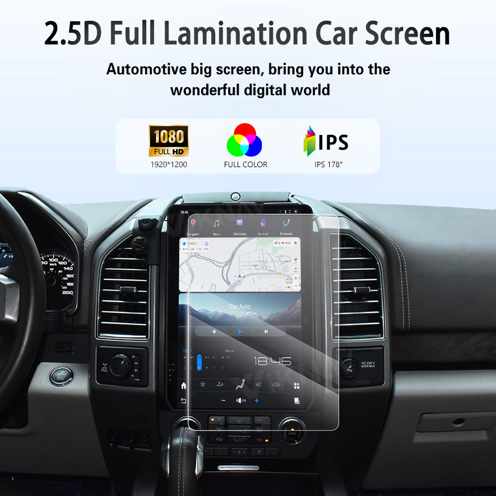 Viknav 14.4 Inch Car Radio Android and Digital Cluster Dashboard Panel Speedometer For Ford F150 Raptor 2015-2022 Stereo Wireless Carplay Android Auto Touch Screen GPS Navigation Multimedia Player