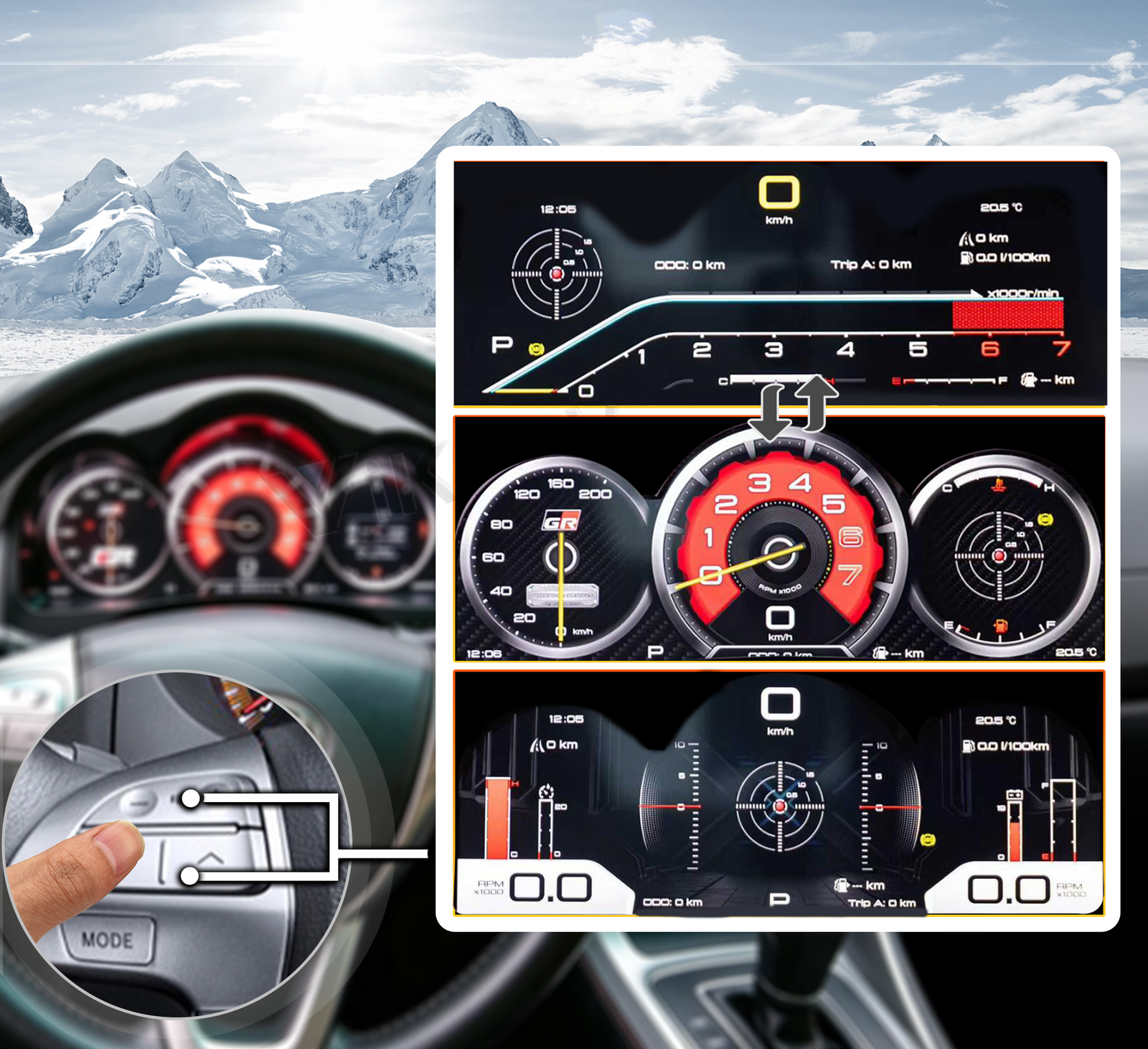 One-Touch Switch to Professional Off-Road View