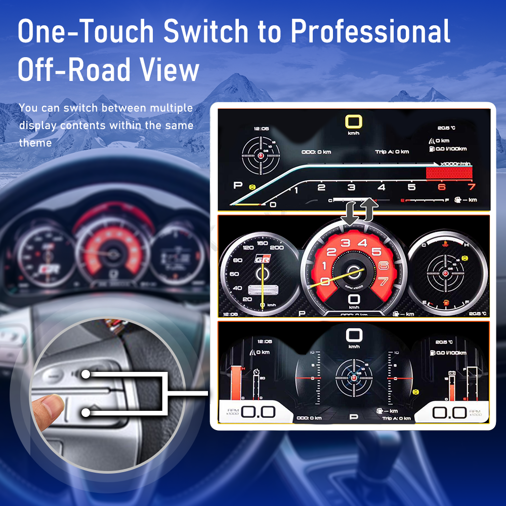 Viknav 13 inch Digital Gauge Cluster for Toyota Fortuner/Hilux/Vigo 2005-2015 LCD Car Digital Speedometer Dashboard Panel