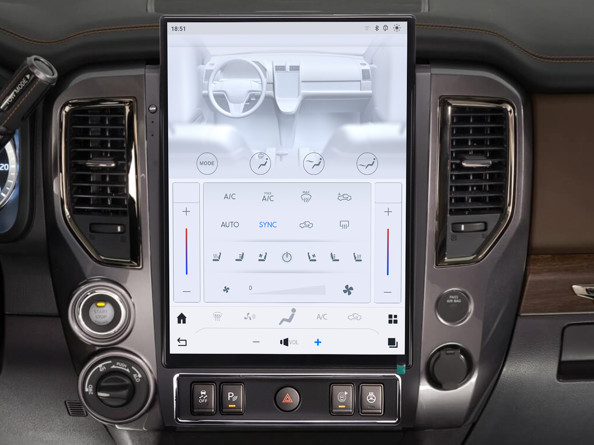 Touch screen controlled air conditioning