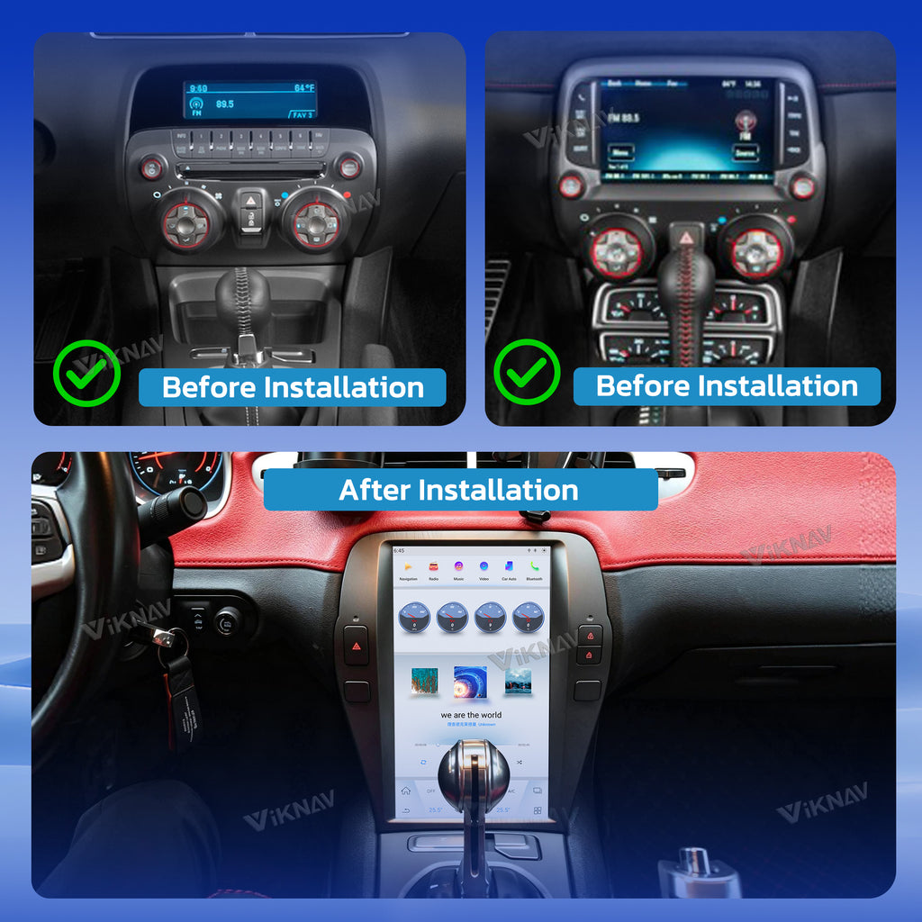 VIKNAV 12.1 Inch Android Car Radio for Chevrolet Camaro 2010 2011 2012 2013 2014 2015 Auto Stereo Screen Upgrade Wireless Carplay GPS Navigation Multimedia Player Head Unit
