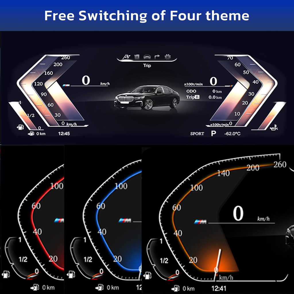 Viknav 12.3 inch Digital Gauge Cluster for BMW 3series 3seriesGT 4series 2013-2019 LCD Car Digital Speedometer Dashboard Panel
